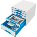 Box zásuvkový Leitz WOW, 5 zásuvek, světle modrý