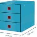 Box zásuvkový Leitz Click-N-Store Cosy, 3 zásuvky, modrý