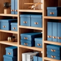 Box úložný Leitz Puro s víkem, velik. M, nízký, modrý, 2 ks
