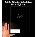 Etikety univerzální Avery 6136, 105x42,3 mm, bílé, 25+5 l.