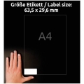 Etikety Avery L7874-20, vysoká lepivost, 63,5x29,6 mm, 20 l.