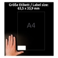 Etikety snímatelné Avery L4773REV-20, 63,5x33,9 mm, 20 listů