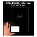 Etikety odolné Avery L4715-20, 99,1x67,7 mm, bílé, 20 listů