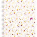 Blok kroužkový Oxford Floral B5, linkovaný, 60 listů, mix