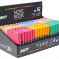 Blok MFP A7 s gumičkou, linkovaný, lepený, 100 listů, mix