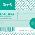 Tiskopis Propustka, A7, 100 listů, OPTYS