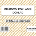 Tiskopis Příjmový pokladní doklad, A6, jednoduchý, OPTYS