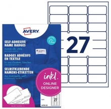 Jmenovka samolepicí Avery L4784, 63,5x29,6 mm, bílá, 20 lis.