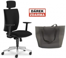 Židle kancelářská Lyra 207 SY, hlavová opěrka, černá