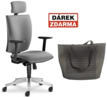 Židle kancelářská Lyra 207 SY, hlavová opěrka, šedá