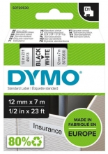 Páska Dymo Pocket 12 mm x 7 m, černá/bílá