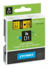 Páska Dymo Pocket 12 mm x 7 m, černá/žlutá