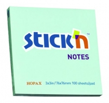 Bloček samolepicí Stick´n 76x76 mm, modrý