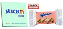 Bloček samolepicí Stick´n 76x76 mm, modrý, 3 ks - Akce
