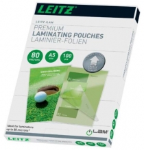 Pouzdra lam. Leitz se směrov. techn., A5, 80 mic, 100 ks