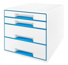 Box zásuvkový Leitz WOW, 4 zásuvky, světlý modrý