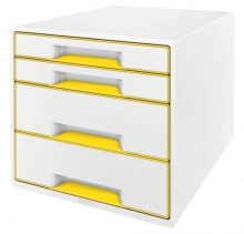 Box zásuvkový Leitz WOW, 4 zásuvky, žlutý
