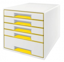 Box zásuvkový Leitz WOW, 5 zásuvek, žlutý
