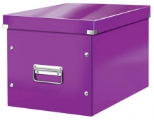 Krabice Leitz Click-N-Store WOW, čtvercová L, purpurová