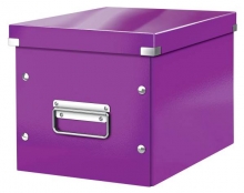 Krabice Leitz Click-N-Store WOW, čtvercová M, purpurová