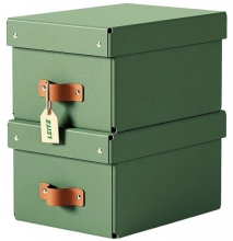 Box úložný Leitz Puro s víkem, velikost S, zelený, 2 ks