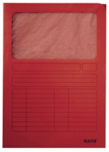 Desky odkládací Leitz s okénkem, červené