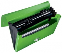 Aktovka na spisy s přihrádkami Leitz Recycle A4, PP, zelená