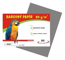 Papír barevný A4, 80 g, šedý, 100 listů