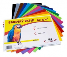 Papír barevný A4, 80 g, mix 12 barev, 60 listů