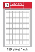 Etikety Economy 25,4x10 mm, matné, bílé, 100 listů