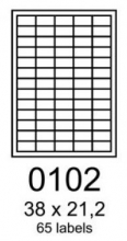 Etikety univerzální 38 x 21,2 mm, matné, bílé, 100 listů