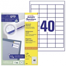 Etikety univerzální Avery 3657, 48,5x25,4 mm, bílé, 100 lis.