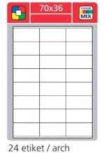 Etikety laserové 70 x 36 mm, bílé, 100 listů