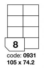 Etikety univerzální 105 x 74,2 mm, matné, bílé, 100 listů