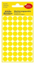 Etikety Avery 3144 kolečka, průměr 12 mm, 270 ks, žluté