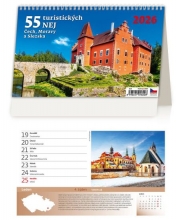 Kalendář stolní, 55 turist. nej Čech, Moravy a Slezska 2026