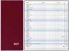 Diář Xenie, měsíční, kapesní, PVC, bordó 2027