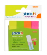 Záložky samolepicí Stick´n 12x50 mm, neonové (4x100 lístků)