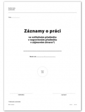 Tiskopis Záznamy o práci Optys, obal, dvoulist A4