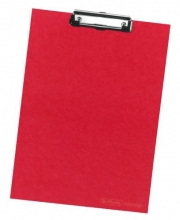 Podložka psací s klipem A4, prešpánová, jednodeska, červená