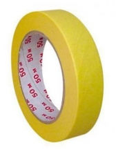 Páska lepicí 19 mmx50 m do 60° C, krepová, žlutá