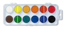 Barvy vodové Koh-i-noor, 30 mm, 12 barev, bílý plast