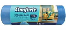 Pytel na odpad Comforte 35 l, 13 mic, zatahov., 15 ks, modrý