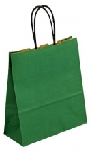 Taška papírová 19 x 8 x 21 cm, kroucené ucho, zelená