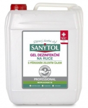 Gel dezinfekční na ruce Sanytol Professional 5 l, zelený čaj