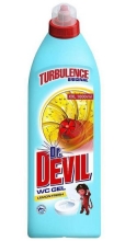 Prostředek na WC Dr.Devil Turbulence, gel, 1 l, lemon fresh
