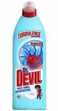 Prostředek na WC Dr.Devil Turbulence, gel, 1 l, polar aqua