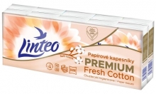 Kapesníčky papírové Linteo, čtyřvrstvé, celulóza, 10x10 ks