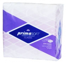 Ubrousky PrimaSoft classic, jednovrstvé, bílé, 100 ks