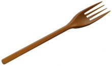 Vidlička z WPC, pro opakované použití, 17 cm, hnědá, 100 ks